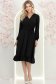 Rochie din material fluid neagra midi in clos cu elastic in talie si cordon - StarShinerS 3 - StarShinerS.ro