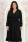 Rochie din material fluid neagra midi in clos cu elastic in talie si cordon - StarShinerS 1 - StarShinerS.ro