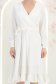 Rochie din material fluid ivoire midi in clos cu elastic in talie si cordon - StarShinerS 7 - StarShinerS.ro