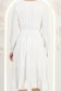 StarShinerS ivory šaty zapínání v pase na gumu tekutý materiál přes koleno 6 - StarShinerS.cz