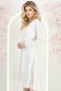 StarShinerS ivory šaty zapínání v pase na gumu tekutý materiál přes koleno 2 - StarShinerS.cz