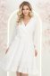 StarShinerS ivory šaty zapínání v pase na gumu tekutý materiál přes koleno 3 - StarShinerS.cz