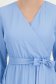 Rochie din material fluid albastra-deschis midi in clos cu elastic in talie si cordon - StarShinerS 5 - StarShinerS.ro