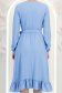 Rochie din material fluid albastra-deschis midi in clos cu elastic in talie si cordon - StarShinerS 6 - StarShinerS.ro