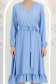 Rochie din material fluid albastra-deschis midi in clos cu elastic in talie si cordon - StarShinerS 5 - StarShinerS.ro