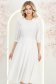 Rochie din material fluid ivoire midi in clos cu volanase - StarShinerS 1 - StarShinerS.ro