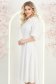 Rochie din material fluid ivoire midi in clos cu volanase - StarShinerS 2 - StarShinerS.ro