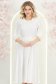 Rochie din material fluid ivoire midi in clos cu volanase - StarShinerS 3 - StarShinerS.ro