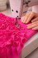 Rochie din voal fuchsia midi in clos cu volanase - StarShinerS 7 - StarShinerS.ro