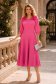 Rochie din voal fuchsia midi in clos cu volanase - StarShinerS 1 - StarShinerS.ro
