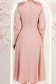 Rochie din material fluid roz pudra midi in clos cu volanase - StarShinerS 6 - StarShinerS.ro