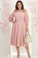 Rochie din voal roz pudra midi in clos cu volanase - StarShinerS 3 - StarShinerS.ro