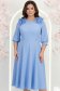Rochie din voal albastra-deschis midi in clos cu volanase - StarShinerS 2 - StarShinerS.ro