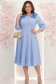 Rochie din voal albastra-deschis midi in clos cu volanase - StarShinerS 1 - StarShinerS.ro