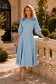 Rochie din voal albastra-deschis midi in clos cu volanase - StarShinerS 1 - StarShinerS.ro