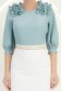 Bluza dama din material fluid mint cu croi larg si volanase - StarShinerS 6 - StarShinerS.ro