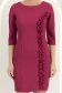 Rochie din stofa zmeura scurta tip creion cu volanase - StarShinerS 5 - StarShinerS.ro