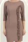 Rochie din stofa mocha scurta tip creion cu volanase - StarShinerS 7 - StarShinerS.ro