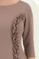 Rochie din stofa mocha scurta tip creion cu volanase - StarShinerS 5 - StarShinerS.ro