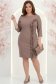 Rochie din stofa mocha scurta tip creion cu volanase - StarShinerS 2 - StarShinerS.ro