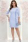 Rochie din stofa albastra-deschis scurta tip creion cu volanase - StarShinerS 2 - StarShinerS.ro