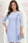 Rochie din stofa albastra-deschis scurta tip creion cu volanase - StarShinerS 3 - StarShinerS.ro