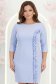 Rochie din stofa albastra-deschis scurta tip creion cu volanase - StarShinerS 1 - StarShinerS.ro