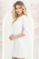 Rochie din stofa ivoire scurta tip creion cu volanase - StarShinerS 3 - StarShinerS.ro