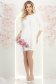 Rochie din stofa ivoire scurta tip creion cu volanase - StarShinerS 1 - StarShinerS.ro