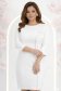 Rochie din stofa ivoire scurta tip creion cu volanase - StarShinerS 1 - StarShinerS.ro