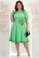 Rochie din stofa verde până la genunchi in clos cu volanase - StarShinerS 3 - StarShinerS.ro