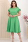 Rochie din stofa verde până la genunchi in clos cu volanase - StarShinerS 6 - StarShinerS.ro