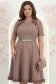 Rochie din stofa mocha până la genunchi in clos cu volanase - StarShinerS 1 - StarShinerS.ro