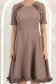 Rochie din stofa mocha până la genunchi in clos cu volanase - StarShinerS 6 - StarShinerS.ro