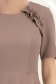 Rochie din stofa mocha până la genunchi in clos cu volanase - StarShinerS 5 - StarShinerS.ro