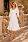Rochie din stofa ivoire midi in clos cu volanase - StarShinerS 1 - StarShinerS.ro