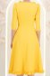 Rochie din stofa galbena midi in clos cu volanase - StarShinerS 6 - StarShinerS.ro