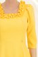 Rochie din stofa galbena midi in clos cu volanase - StarShinerS 4 - StarShinerS.ro