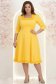 Rochie din stofa galbena midi in clos cu volanase - StarShinerS 1 - StarShinerS.ro