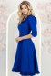 Rochie din stofa albastra midi in clos cu volanase - StarShinerS 2 - StarShinerS.ro
