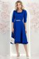 Rochie din stofa albastra midi in clos cu volanase - StarShinerS 4 - StarShinerS.ro