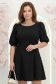 Rochie din stofa elastica neagra scurta in clos cu maneci bufante si dantela - StarShinerS 1 - StarShinerS.ro