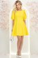 Rochie din stofa elastica galbena scurta in clos cu maneci bufante si dantela - StarShinerS 3 - StarShinerS.ro