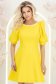 Rochie din stofa elastica galbena scurta in clos cu maneci bufante si dantela - StarShinerS 1 - StarShinerS.ro