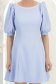 Rochie din stofa elastica albastra-deschis scurta in clos cu maneci bufante si dantela - StarShinerS 5 - StarShinerS.ro