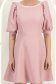 Rochie din stofa elastica roz pudra scurta in clos cu maneci bufante si dantela - StarShinerS 6 - StarShinerS.ro