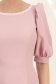 Rochie din stofa elastica roz pudra scurta in clos cu maneci bufante si dantela - StarShinerS 5 - StarShinerS.ro