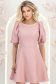Rochie din stofa elastica roz pudra scurta in clos cu maneci bufante si dantela - StarShinerS 2 - StarShinerS.ro