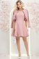 Rochie din stofa elastica roz pudra scurta in clos cu maneci bufante si dantela - StarShinerS 4 - StarShinerS.ro