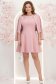 Rochie din stofa elastica roz pudra scurta in clos cu maneci bufante si dantela - StarShinerS 2 - StarShinerS.ro